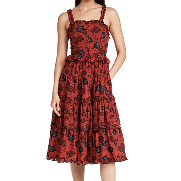 Ulla Johnson Red Adyna Short Casual Dress